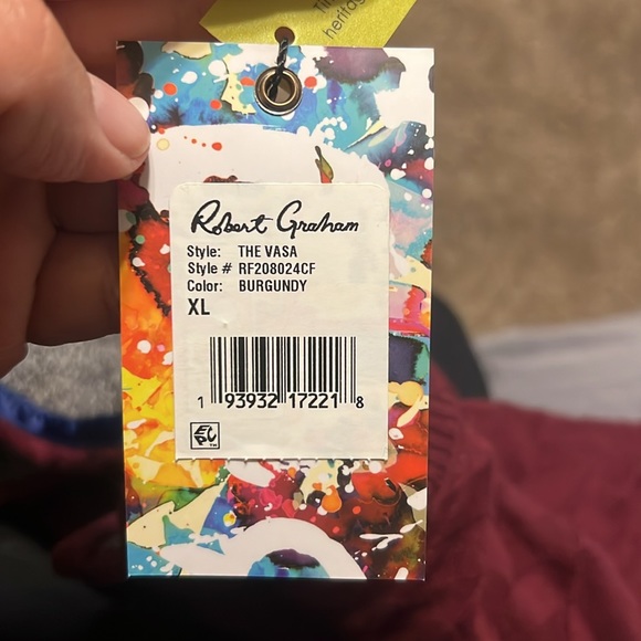 COPY - Robert Graham mens the vasa burgundy 1/4 zip classic fit sweater NWT - Picture 11 of 14